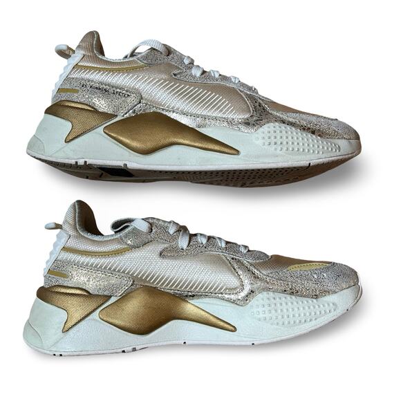 PUMA RS-X‎ Womens 9.5 Winter Glimmer Running Exercise Lace Up Sneaker Gold Glam - Picture 4 of 9
